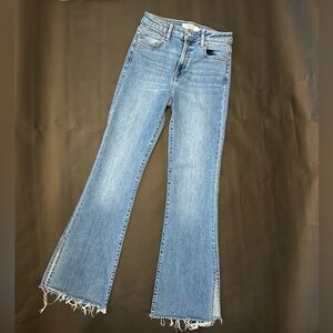 Hidden Los Angeles Kick Flare Jeans | Raw Hem Side Slit | Size 28